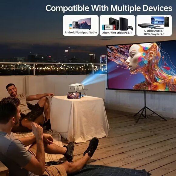 USB-Powered Portable Projector w Remote Control Full HD1080P Mini Home Theater - Picture 1 of 5